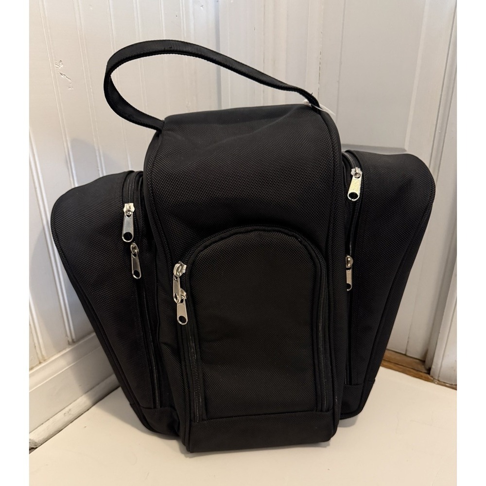 Travel Bag for Men and Women w/ 3 Shoe Compartment‎ Pockets Carry-on Black